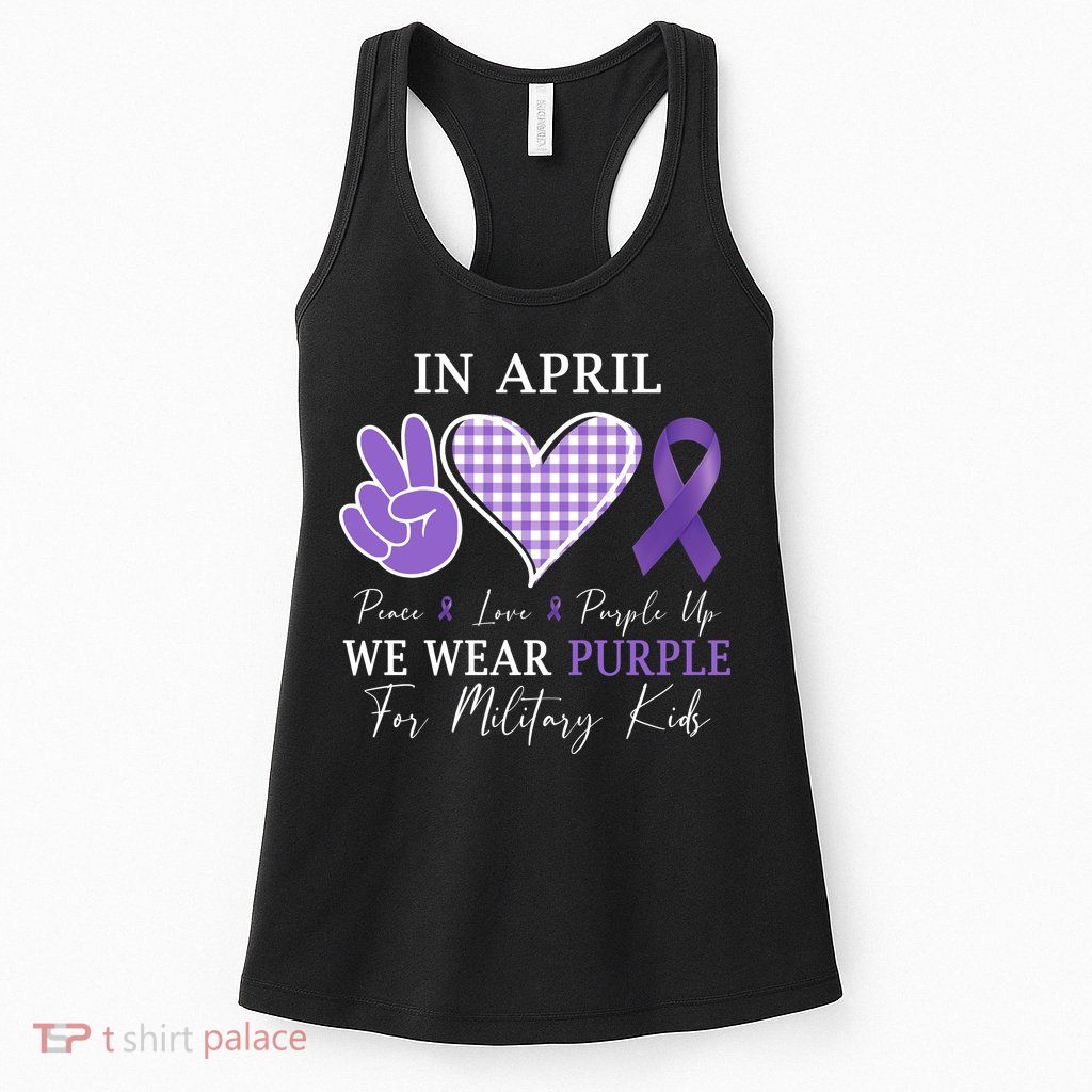 In April We Wear Purple For Military Womens Tank Top
