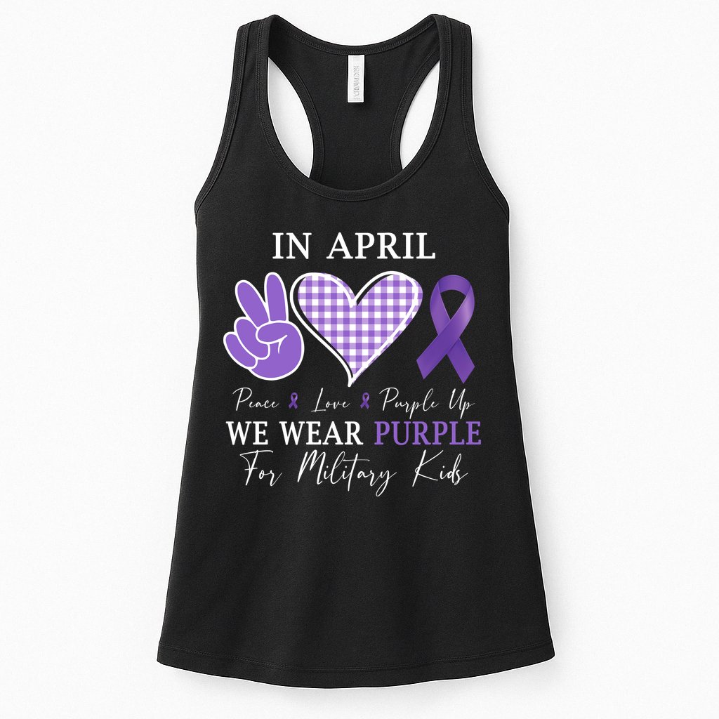 In April We Wear Purple For Military Womens Tank Top