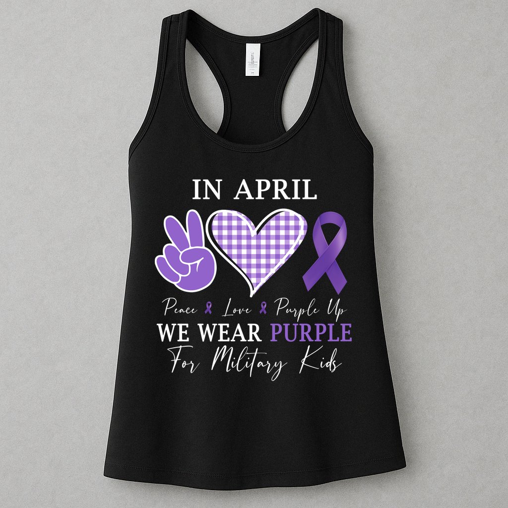 In April We Wear Purple For Military Womens Tank Top