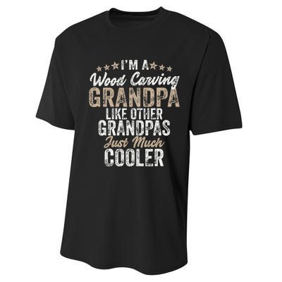 I'm A Wood Carving Grandpa Wood Carver Gifts Wood Carving Performance Sprint T-Shirt