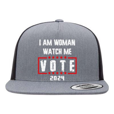 I Am Woman Watch Me Vote Woman Voting Usa 2024 Election Day Flat Bill Trucker Hat