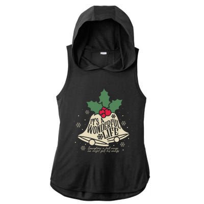 ItS A Wonderful Life Everytime A Bell Rings Christmas Movie Ladies PosiCharge Tri-Blend Wicking Draft Hoodie Tank