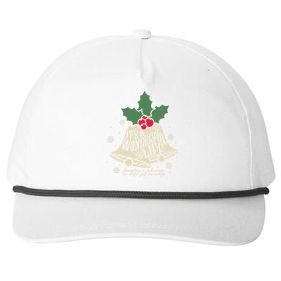 ItS A Wonderful Life Everytime A Bell Rings Christmas Movie Snapback Five-Panel Rope Hat