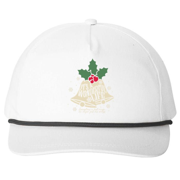 ItS A Wonderful Life Everytime A Bell Rings Christmas Movie Snapback Five-Panel Rope Hat