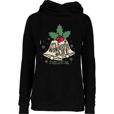 ItS A Wonderful Life Everytime A Bell Rings Christmas Movie Womens Funnel Neck Pullover Hood