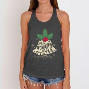 ItS A Wonderful Life Everytime A Bell Rings Christmas Movie Women's Knotted Racerback Tank