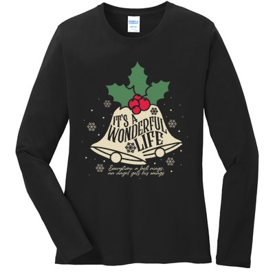 ItS A Wonderful Life Everytime A Bell Rings Christmas Movie Ladies Long Sleeve Shirt