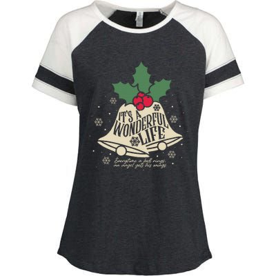 ItS A Wonderful Life Everytime A Bell Rings Christmas Movie Enza Ladies Jersey Colorblock Tee