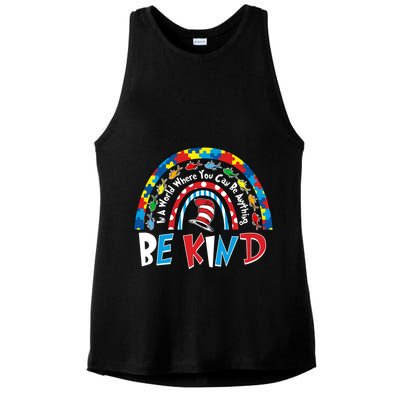 In A World Where You Can Be Anything Be Kind Book Lover Reading Fan Ladies PosiCharge Tri-Blend Wicking Tank