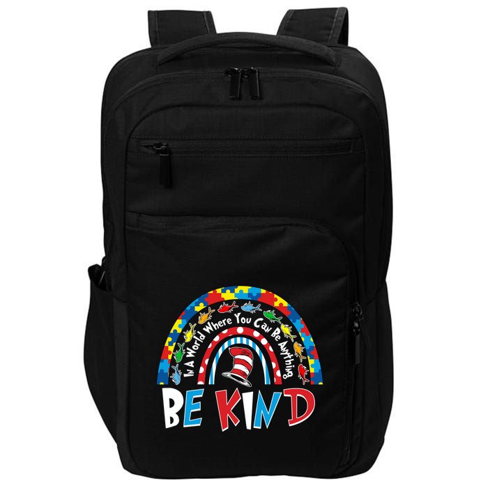 In A World Where You Can Be Anything Be Kind Book Lover Reading Fan Impact Tech Backpack