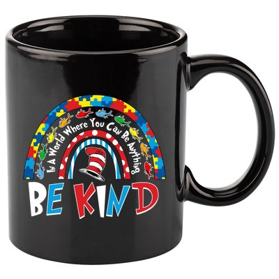 In A World Where You Can Be Anything Be Kind Book Lover Reading Fan 11oz C Handle Ceramic Mug