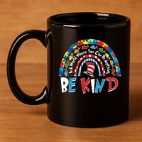 In A World Where You Can Be Anything Be Kind Book Lover Reading Fan 11oz C Handle Ceramic Mug