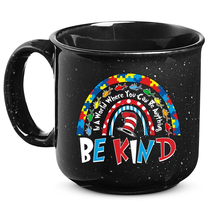 In A World Where You Can Be Anything Be Kind Book Lover Reading Fan 15oz Campfire Ceramic Mug