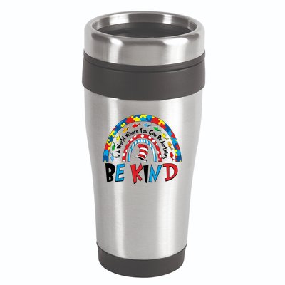 In A World Where You Can Be Anything Be Kind Book Lover Reading Fan 16oz Travel Tumbler