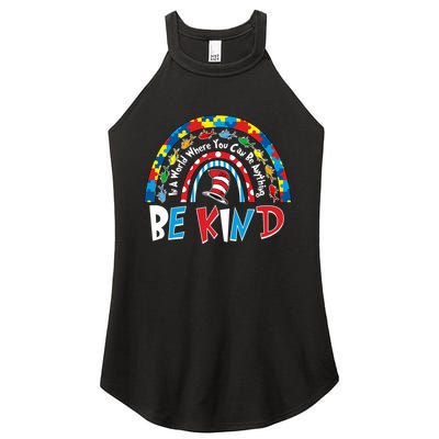In A World Where You Can Be Anything Be Kind Book Lover Reading Fan Women's Perfect Tri Rocker Tank