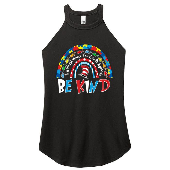 In A World Where You Can Be Anything Be Kind Book Lover Reading Fan Women's Perfect Tri Rocker Tank