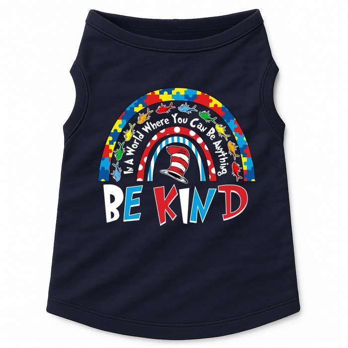 In A World Where You Can Be Anything Be Kind Book Lover Reading Fan Doggie Tank
