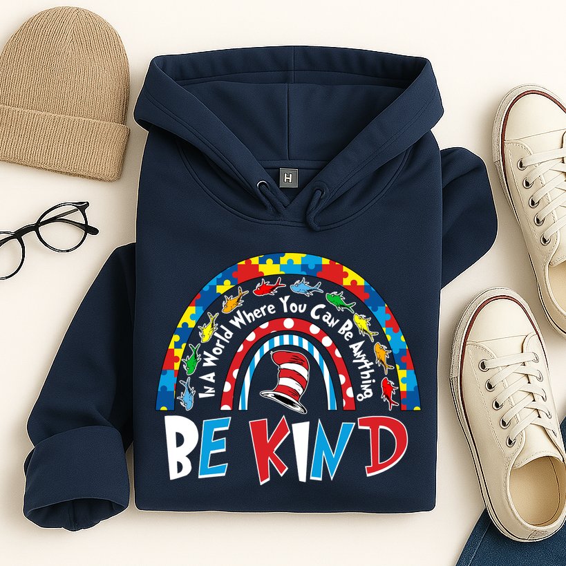 In A World Where You Can Be Anything Be Kind Book Lover Reading Fan Hoodie