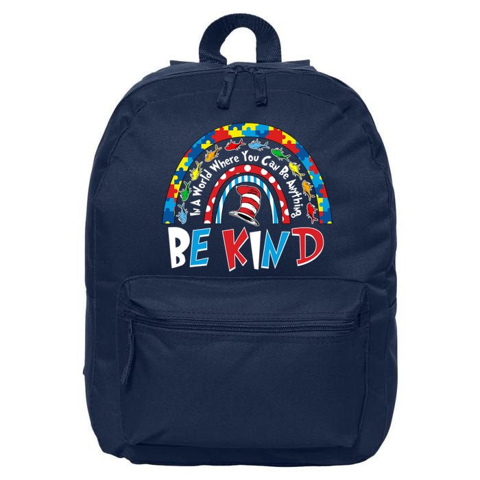 In A World Where You Can Be Anything Be Kind Book Lover Reading Fan 16 in Basic Backpack