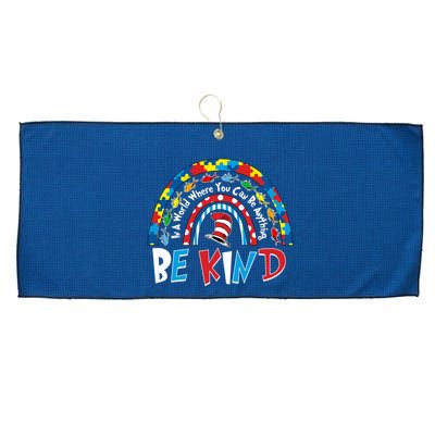 In A World Where You Can Be Anything Be Kind Book Lover Reading Fan Large Microfiber Waffle Golf Towel