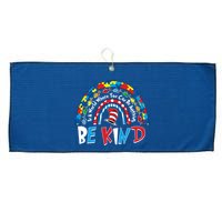 In A World Where You Can Be Anything Be Kind Book Lover Reading Fan Large Microfiber Waffle Golf Towel