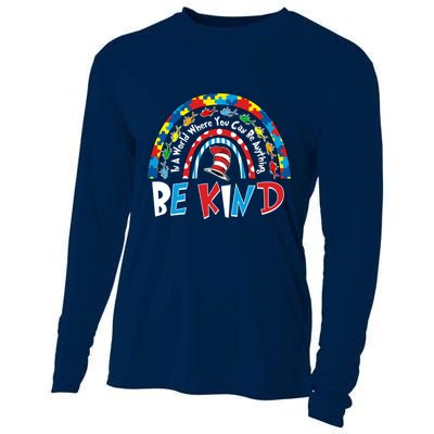 In A World Where You Can Be Anything Be Kind Book Lover Reading Fan Cooling Performance Long Sleeve Crew