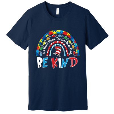 In A World Where You Can Be Anything Be Kind Book Lover Reading Fan Premium T-Shirt