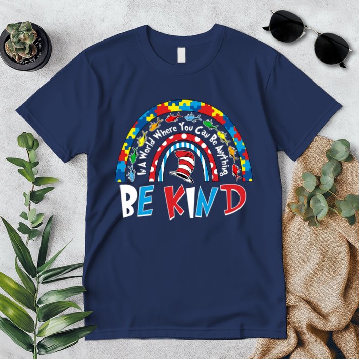 In A World Where You Can Be Anything Be Kind Book Lover Reading Fan Premium T-Shirt