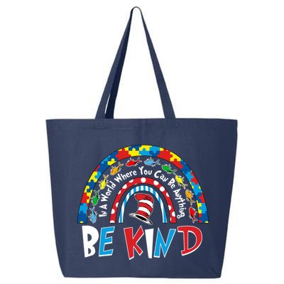 In A World Where You Can Be Anything Be Kind Book Lover Reading Fan 25L Jumbo Tote