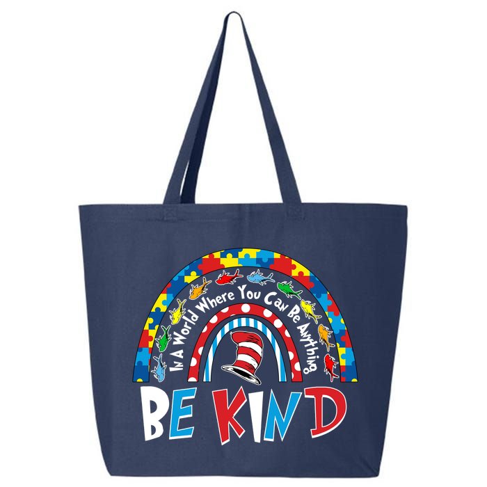 In A World Where You Can Be Anything Be Kind Book Lover Reading Fan 25L Jumbo Tote