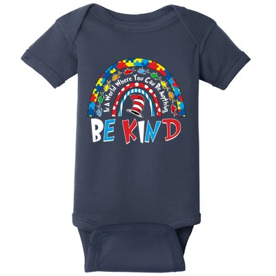 In A World Where You Can Be Anything Be Kind Book Lover Reading Fan Baby Bodysuit