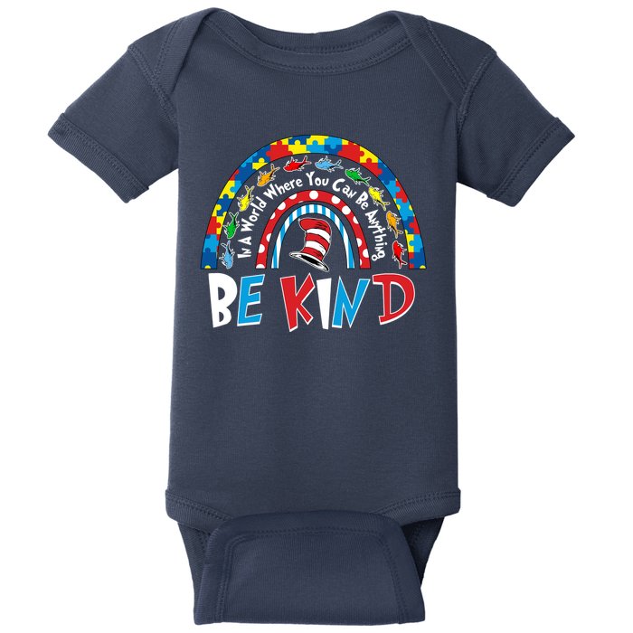In A World Where You Can Be Anything Be Kind Book Lover Reading Fan Baby Bodysuit