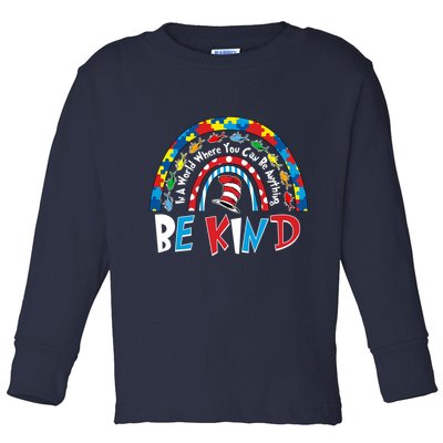 In A World Where You Can Be Anything Be Kind Book Lover Reading Fan Toddler Long Sleeve Shirt