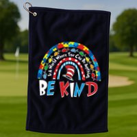 In A World Where You Can Be Anything Be Kind Book Lover Reading Fan Golf Towel