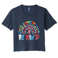 In A World Where You Can Be Anything Be Kind Book Lover Reading Fan Crop Top