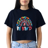 In A World Where You Can Be Anything Be Kind Book Lover Reading Fan Crop Top
