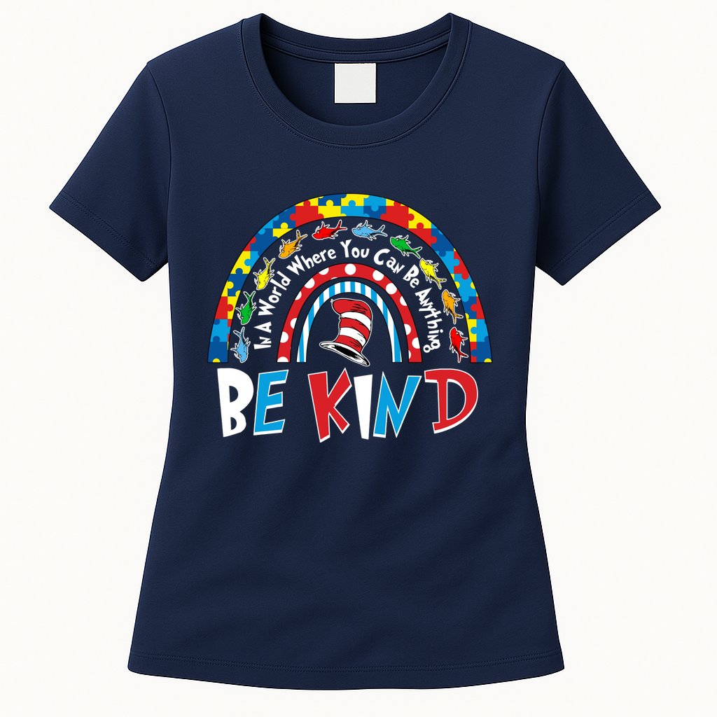 In A World Where You Can Be Anything Be Kind Book Lover Reading Fan Womens T-Shirt