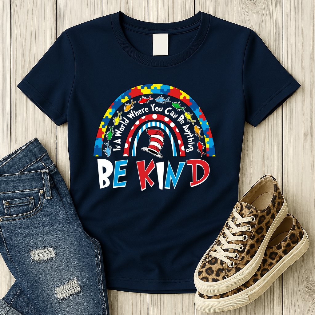 In A World Where You Can Be Anything Be Kind Book Lover Reading Fan Womens T-Shirt