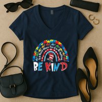 In A World Where You Can Be Anything Be Kind Book Lover Reading Fan Women's V-Neck T-Shirt