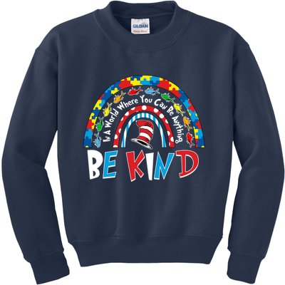 In A World Where You Can Be Anything Be Kind Book Lover Reading Fan Kids Sweatshirt