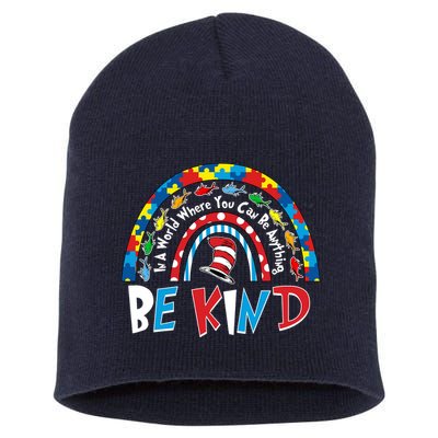 In A World Where You Can Be Anything Be Kind Book Lover Reading Fan Short Acrylic Beanie
