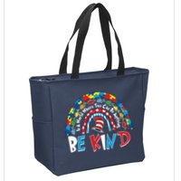 In A World Where You Can Be Anything Be Kind Book Lover Reading Fan Zip Tote Bag