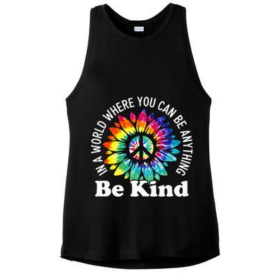 In A World Where You Can Be Anything Be Kind Sign Language Ladies PosiCharge Tri-Blend Wicking Tank