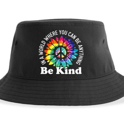 In A World Where You Can Be Anything Be Kind Sign Language Sustainable Bucket Hat