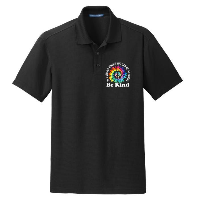 In A World Where You Can Be Anything Be Kind Sign Language Dry Zone Grid Polo
