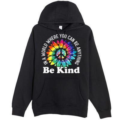 In A World Where You Can Be Anything Be Kind Sign Language Premium Pullover Hoodie
