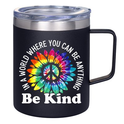 In A World Where You Can Be Anything Be Kind Sign Language 12oz Stainless Steel Coffee Mug
