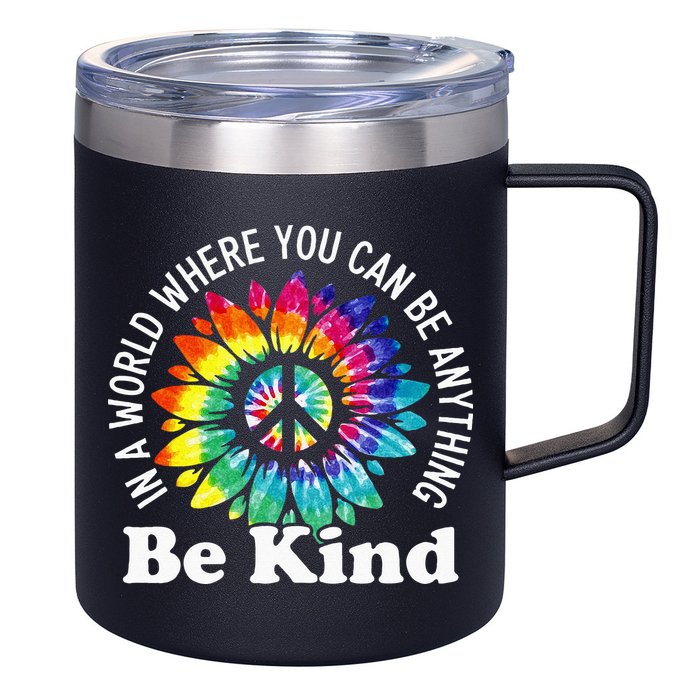 In A World Where You Can Be Anything Be Kind Sign Language 12oz Stainless Steel Coffee Mug