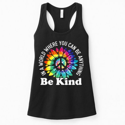 In A World Where You Can Be Anything Be Kind Sign Language Womens Tank Top