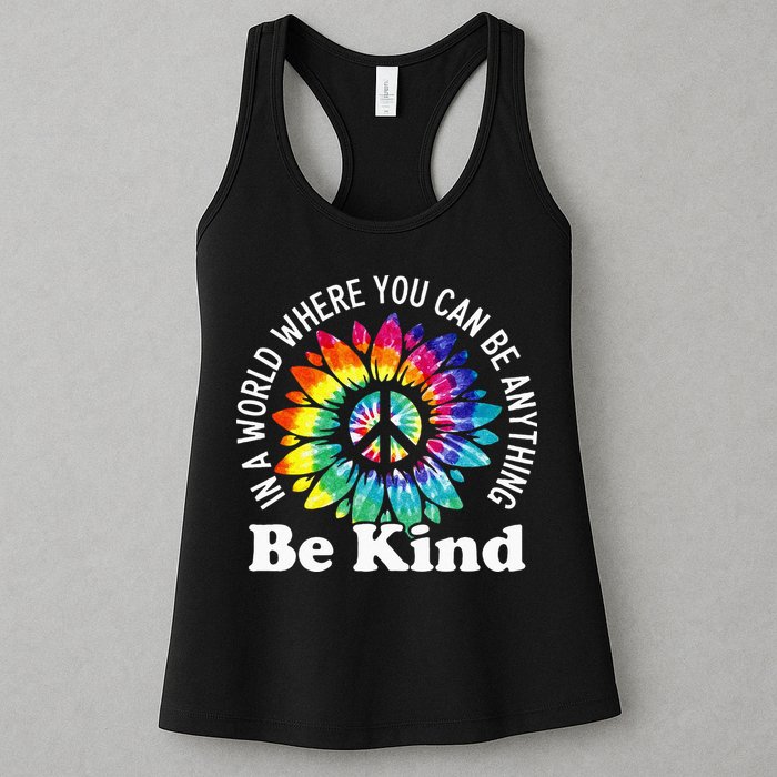 In A World Where You Can Be Anything Be Kind Sign Language Womens Tank Top